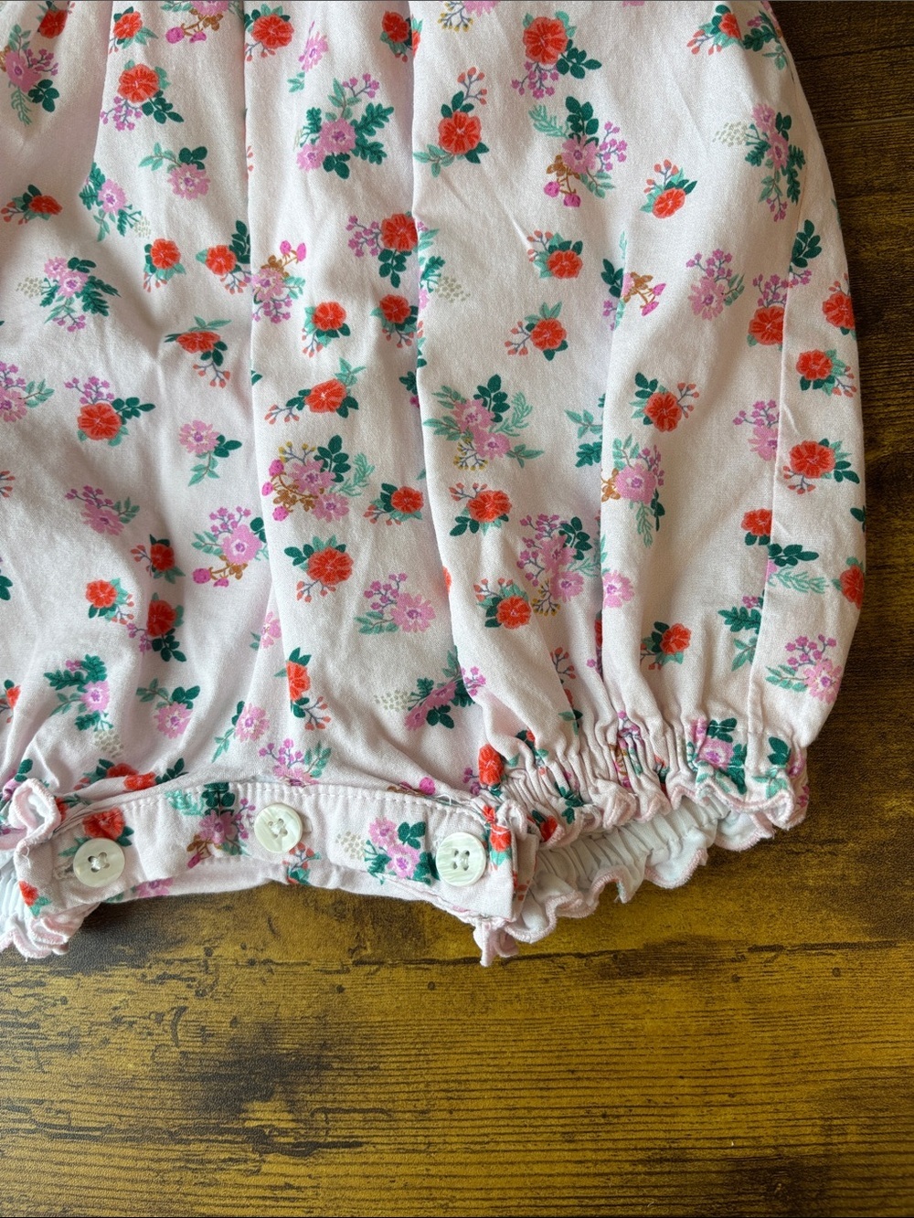Rachel Riley Pink Floral Smocked Baby Romper - Picture 3 of 5